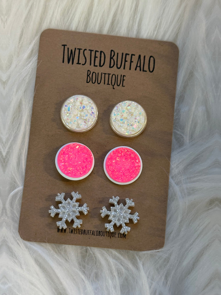 Keep It Gypsy, Upcycled GG Earrings, Western, Rodeo, Clear Crystals ,  Brown, Hoops, Earrings, Accessories – Zazzy Zebra Boutique