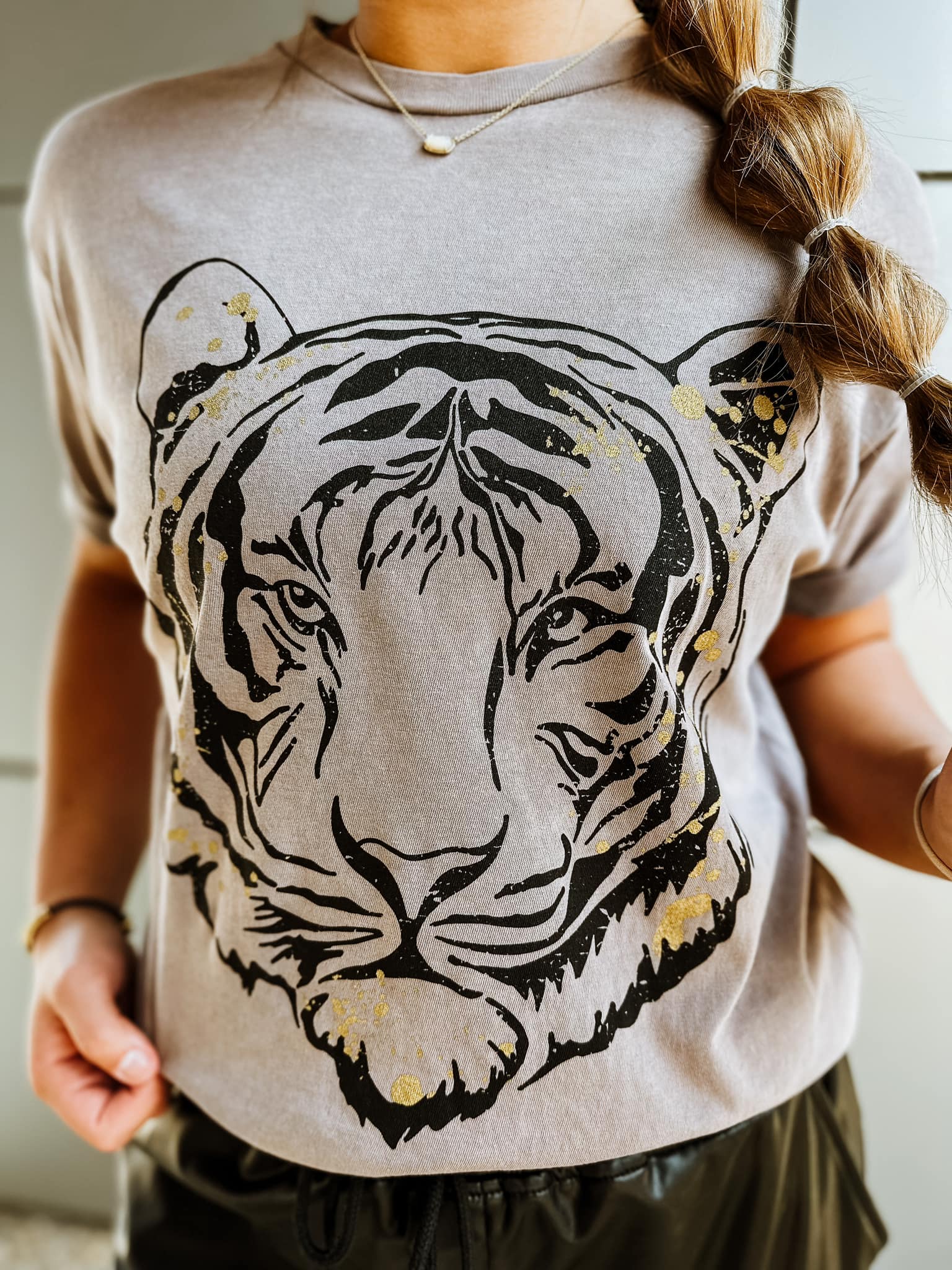 Black & White Tiger V-Neck T-Shirt