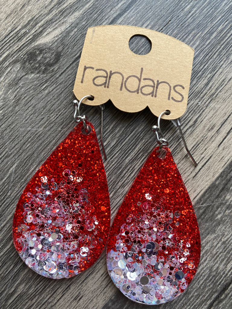 "Cupid's Crush” Valentine Ombre' Glitter Handcrafted Resin Earrings  - twistedbuffaloboutique